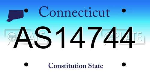 AS14744 Connecticut License Plate
