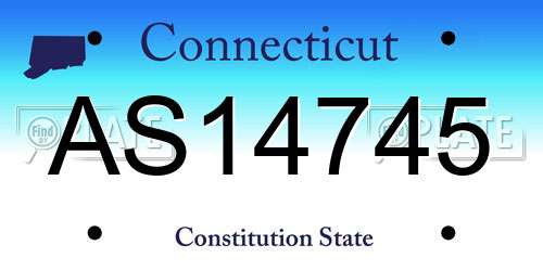 AS14745 Connecticut License Plate