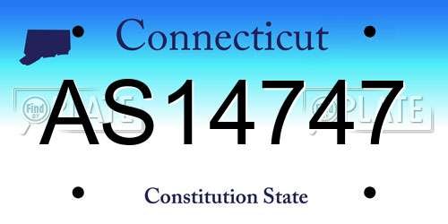 AS14747 Connecticut License Plate