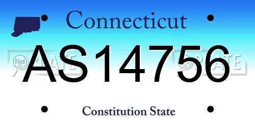 AS14756 Connecticut License Plate