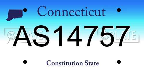 AS14757 Connecticut License Plate