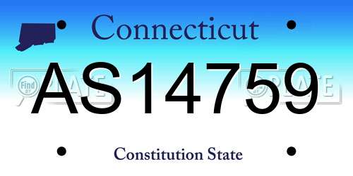 AS14759 Connecticut License Plate