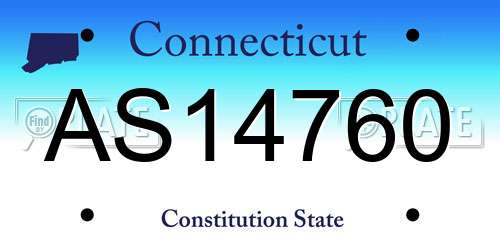 AS14760 Connecticut License Plate