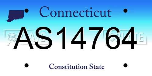 AS14764 Connecticut License Plate