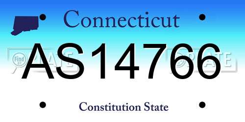 AS14766 Connecticut License Plate