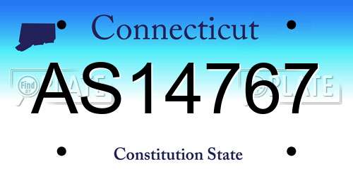 AS14767 Connecticut License Plate