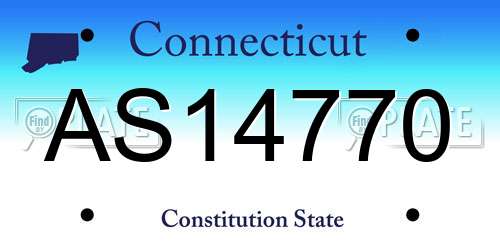 AS14770 Connecticut License Plate