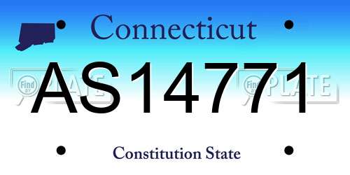AS14771 Connecticut License Plate