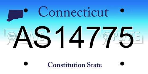 AS14775 Connecticut License Plate