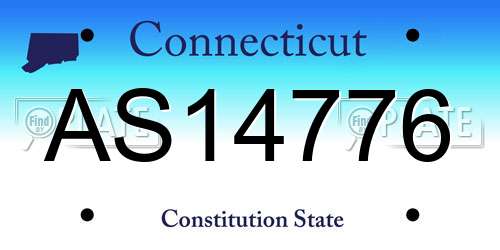 AS14776 Connecticut License Plate