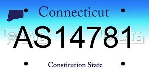 AS14781 Connecticut License Plate