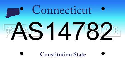 AS14782 Connecticut License Plate