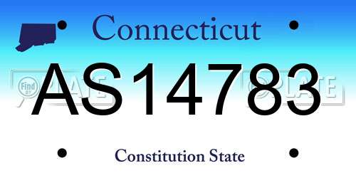 AS14783 Connecticut License Plate