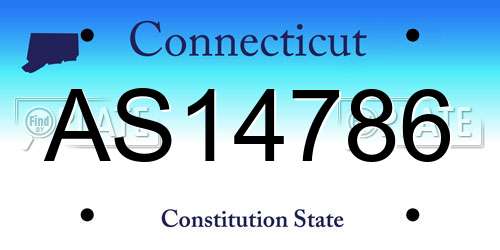 AS14786 Connecticut License Plate