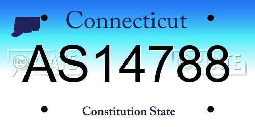 AS14788 Connecticut License Plate