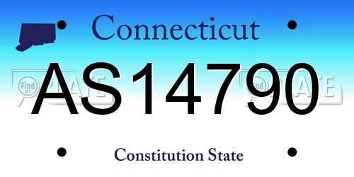 AS14790 Connecticut License Plate