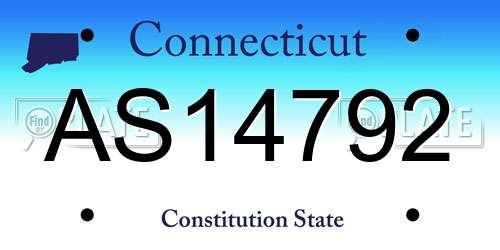 AS14792 Connecticut License Plate