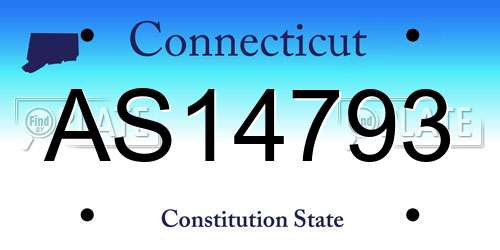 AS14793 Connecticut License Plate
