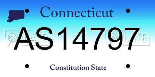 AS14797 Connecticut License Plate