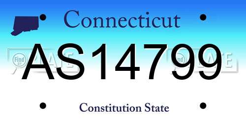AS14799 Connecticut License Plate