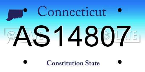 AS14807 Connecticut License Plate
