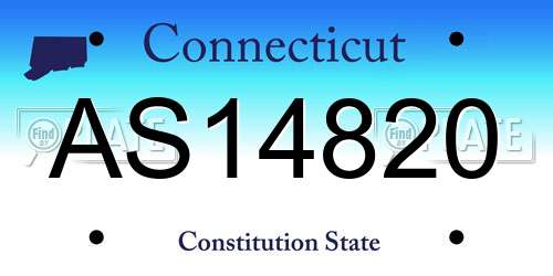 AS14820 Connecticut License Plate