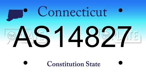 AS14827 Connecticut License Plate