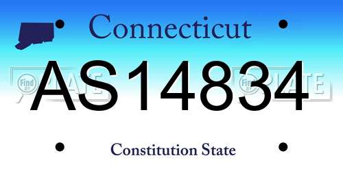 AS14834 Connecticut License Plate