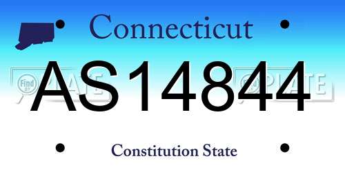 AS14844 Connecticut License Plate