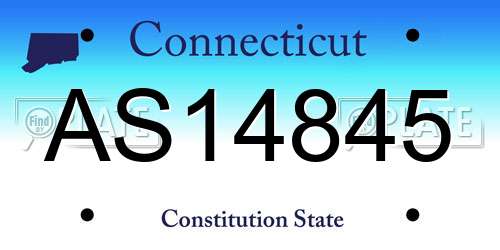 AS14845 Connecticut License Plate