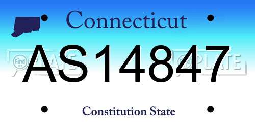 AS14847 Connecticut License Plate