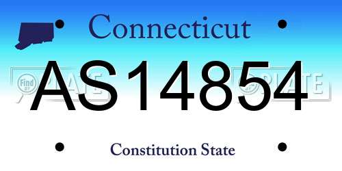 AS14854 Connecticut License Plate