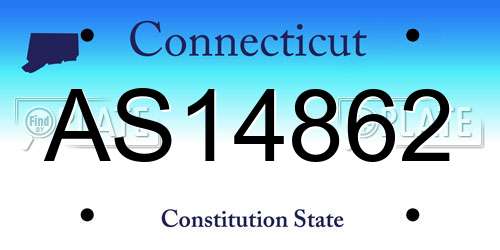 AS14862 Connecticut License Plate