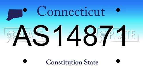AS14871 Connecticut License Plate