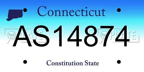 AS14874 Connecticut License Plate