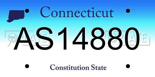 AS14880 Connecticut License Plate