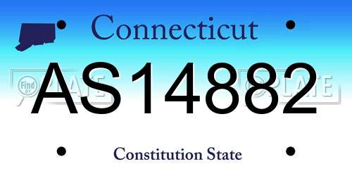 AS14882 Connecticut License Plate