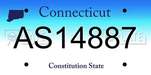AS14887 Connecticut License Plate