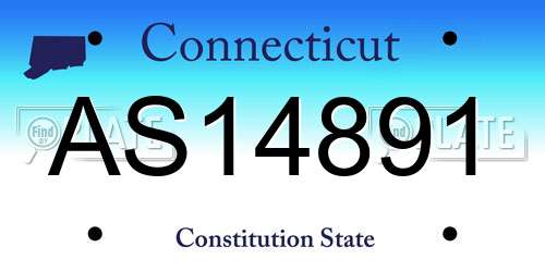 AS14891 Connecticut License Plate