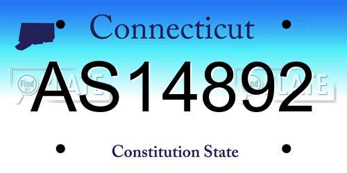 AS14892 Connecticut License Plate
