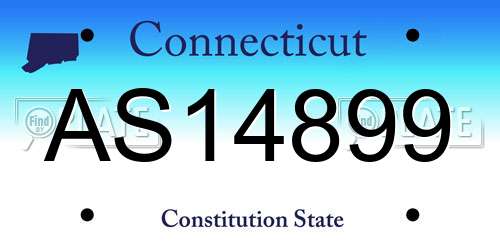 AS14899 Connecticut License Plate