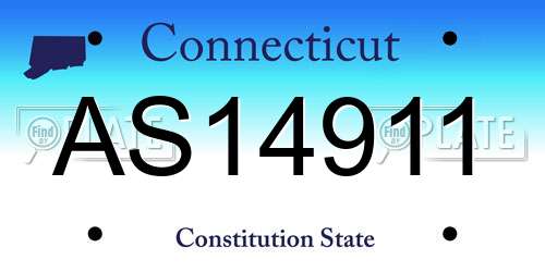 AS14911 Connecticut License Plate