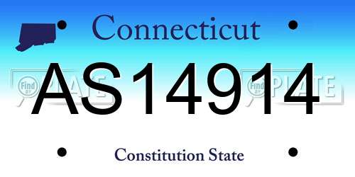 AS14914 Connecticut License Plate