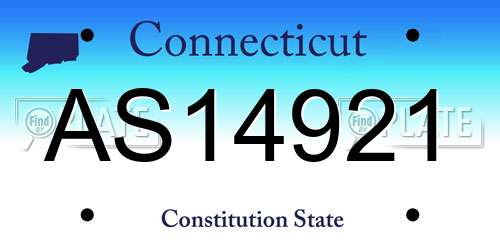 AS14921 Connecticut License Plate