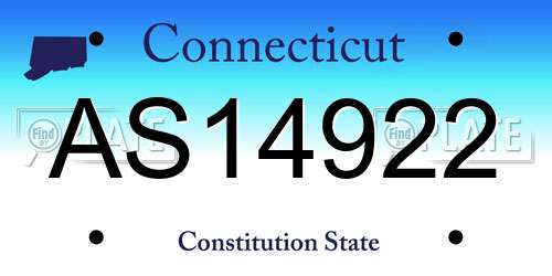 AS14922 Connecticut License Plate