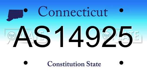 AS14925 Connecticut License Plate