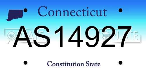 AS14927 Connecticut License Plate