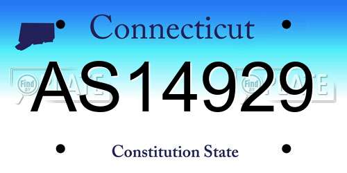 AS14929 Connecticut License Plate