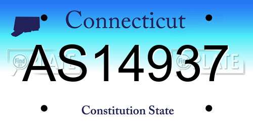 AS14937 Connecticut License Plate