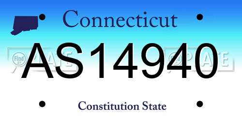AS14940 Connecticut License Plate